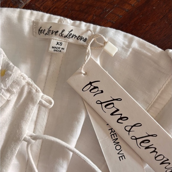 For Love And Lemons White Cotton Corset Blouse with Daisy Embroidery - Picture 6 of 7